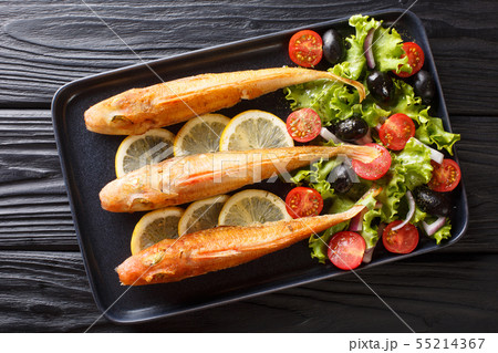 Roasted Triglidae or gurnard with fresh vegetable Roasted Triglidae or gurnard with fresh vegetable 55214367