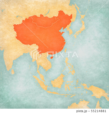 Map Of Mongolia And China Map Of East Asia - China And Mongolia - Stock Illustration [55214881] -  Pixta