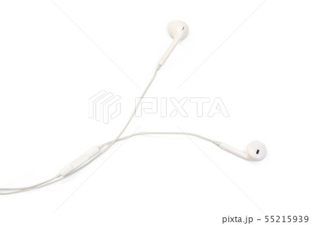 white earphones isolated on white background with white earphones isolated on white background with 55215939