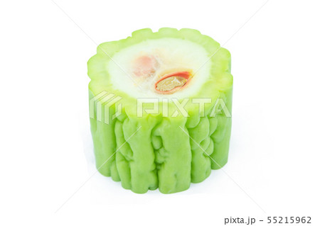 Slices of Bitter melon isolated on white 55215962