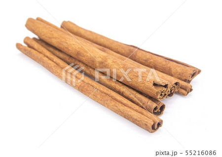 Cinnamon sticks isolated on white background with Cinnamon sticks isolated on white background with 55216086