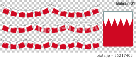 Garland of Bahrain flag vector data (bunting garland) Garland of Bahrain flag vector data (bunting garland) 55217403