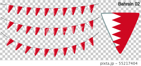 Garland of Bahrain flag vector data (bunting garland) Garland of Bahrain flag vector data (bunting garland) 55217404