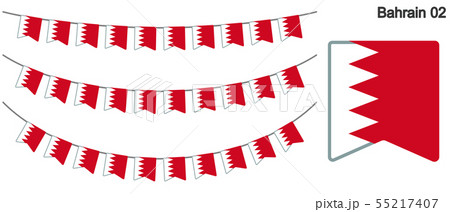 バーレーンの国旗のガーラーンド　ベクターデータ（bunting garland）