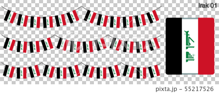 花環矢量標誌（彩旗花環）與伊拉克國旗 55217526