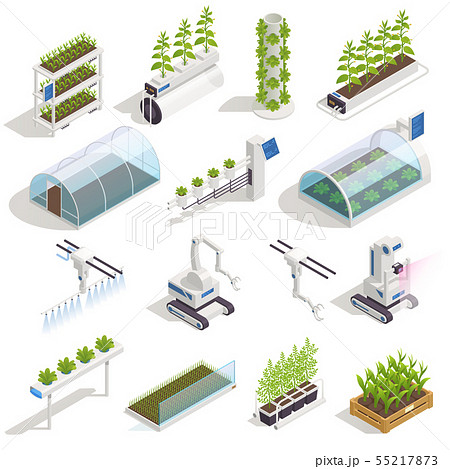 Greenhouse Hydroponics Isometric Set 55217873
