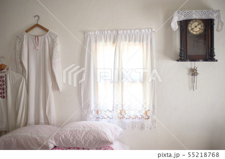 Old white linen shirt. The national dress of the Cossacks. Simple fabrics ,ethnics. Old white linen shirt. The national dress of the Cossacks. Simple fabrics ,ethnics. 55218768