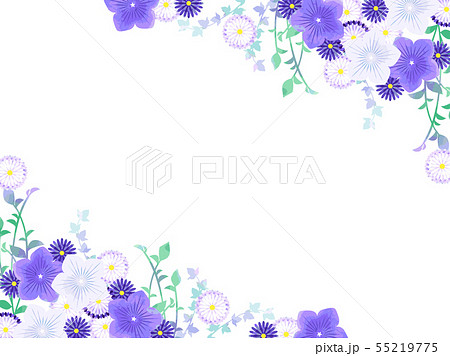 桔梗と秋の花のイラスト背景のイラスト素材 55219775 Pixta