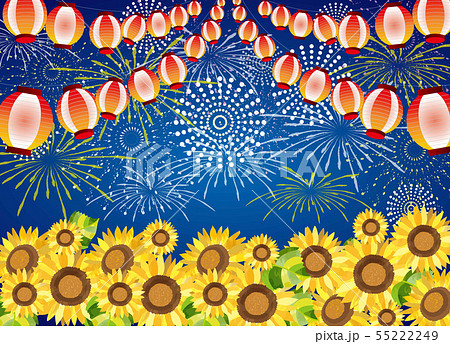 ひまわりと花火大会 55222249