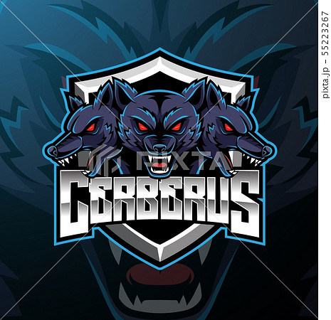 Three Headed Cerberus Mascot Logo Designのイラスト素材