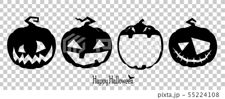 素材 パーツ ハロウィン かぼちゃ シルエットのイラスト素材 55224108 Pixta