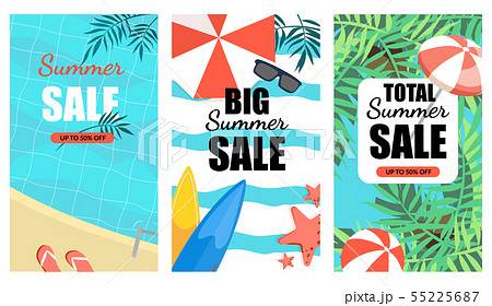 Big Summer Sale Vertical Banner Set, Promo Poster 55225687