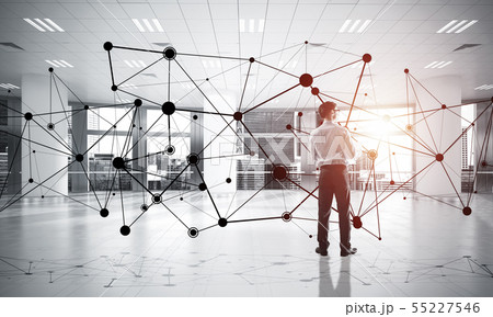Networking and social communication concept as effective point for modern business Networking and social communication concept as effective point for modern business 55227546