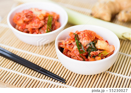 Kimchi cabbage in a bowl and ingredient Kimchi cabbage in a bowl and ingredient 55230027