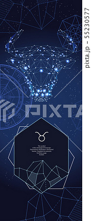 Template for astrological banner. Taurus zodiac sign. 55230577