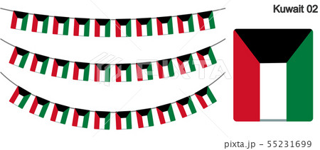 クウェートの国旗のガーラーンド　ベクターデータ（bunting garland） 55231699