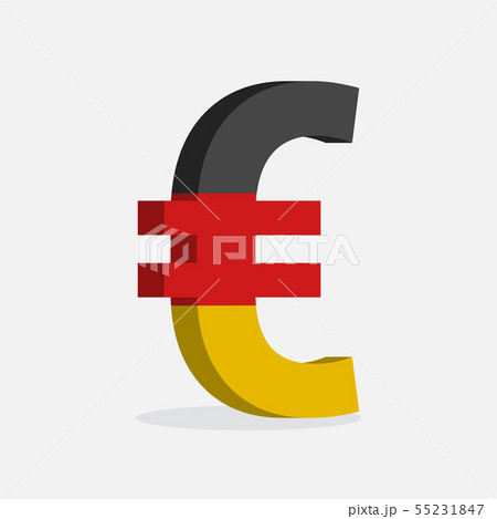 Euro Currency Symbol with Flag of Germany 55231847