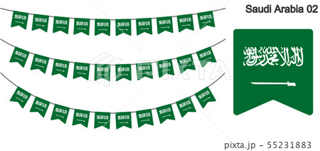 サウジアラビアの国旗のガーラーンド　ベクターデータ（bunting garland）