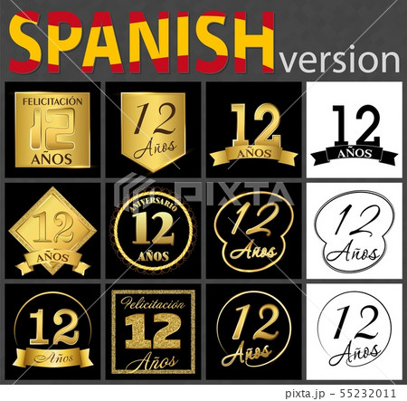 Spanish set of number 12 templates Spanish set of number 12 templates 55232011