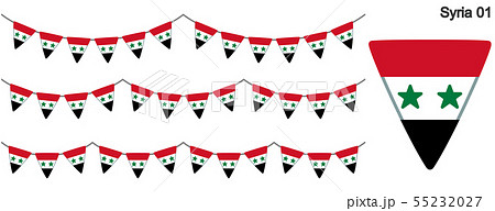 シリアの国旗のガーラーンド　ベクターデータ（bunting garland）