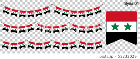 シリアの国旗のガーラーンド ベクターデータ(bunting garland) シリアの国旗のガーラーンド ベクターデータ(bunting garland) 55232029