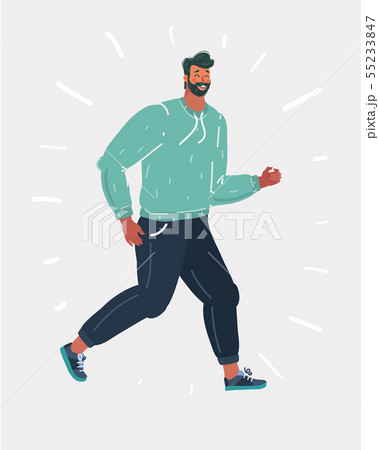 Running man on white. 55233847
