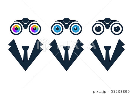 Businessman icons with binoculars Businessman icons with binoculars 55233899