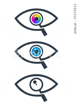 Eye icons with magnifying glass 55233912