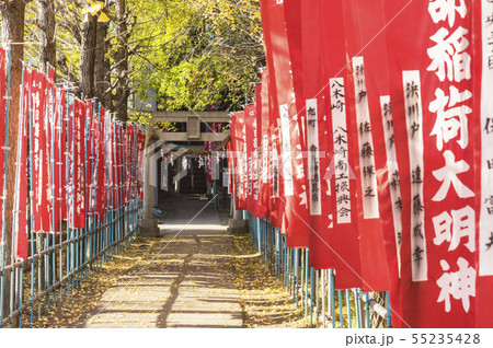 紅葉の稲荷神社 55235428
