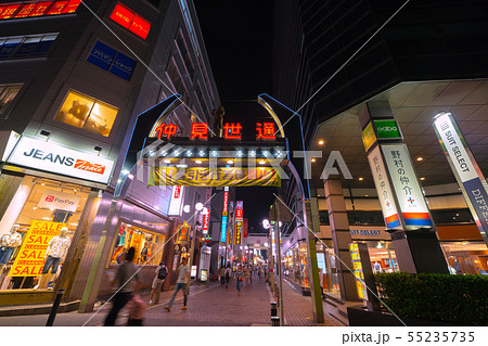 日本の川崎都市景観 川崎駅前の「仲見世通」などを望む 日本の川崎都市景観 川崎駅前の「仲見世通」などを望む 55235735