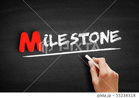 Milestone text on blackboard Milestone text on blackboard 55236318