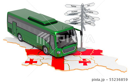 Georgia Bus Tours concept. 3D rendering 55236859