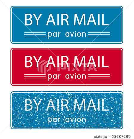 Air mail postmark. Blue and red postal element 55237296