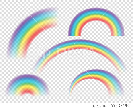 Abstract Realistic Colorful Rainbow on Transparent Background. Vector illustration. Abstract Realistic Colorful Rainbow on Transparent Background. Vector illustration. 55237590