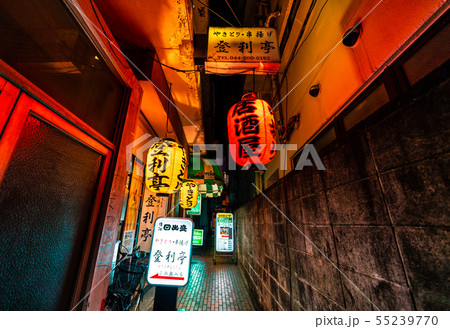 日本の川崎都市景観 川崎の隠れ家的飲み屋街などを望む 日本の川崎都市景観 川崎の隠れ家的飲み屋街などを望む 55239770