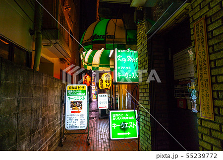 日本の川崎都市景観 川崎の隠れ家的飲み屋街などを望む 日本の川崎都市景観 川崎の隠れ家的飲み屋街などを望む 55239772