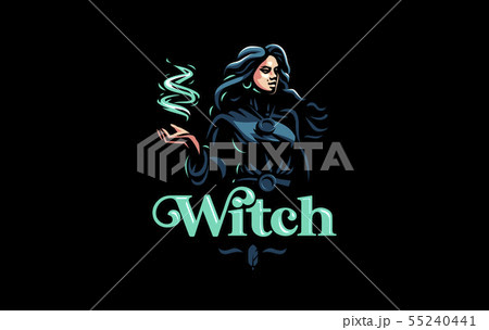 Witch gypsy with flowing hair. Witch gypsy with flowing hair. 55240441