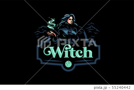 Witch gypsy with flowing hair. Witch gypsy with flowing hair. 55240442