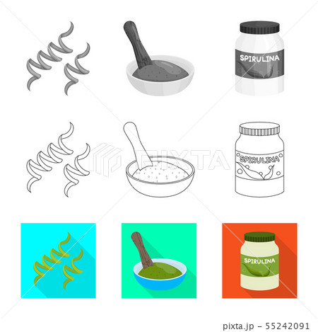Vector illustration of protein and sea icon. Collection of protein and natural stock symbol for web. 55242091