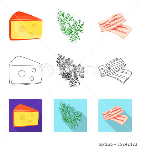 Vector illustration of taste and product icon. Collection of taste and cooking vector icon for stock 55242123