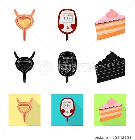 Vector illustration of diet and treatment sign. Set of diet and medicine stock symbol for web. Vector illustration of diet and treatment sign. Set of diet and medicine stock symbol for web. 55242153