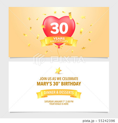 30 years anniversary invitation card vector 55242396