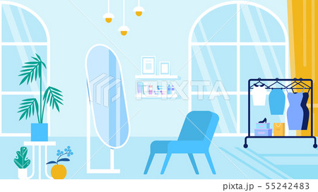 Room with Blue Interior. Beauty Salon and Showroom 55242483