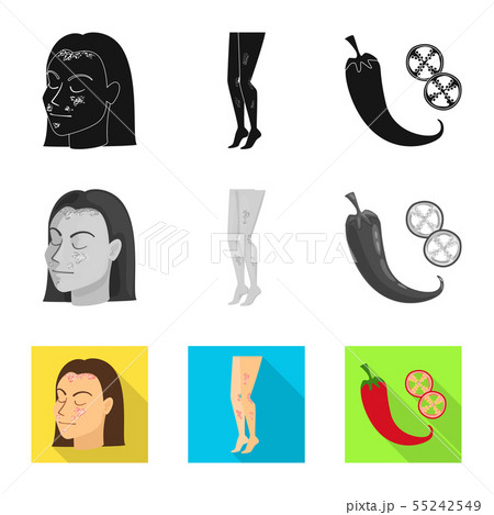 Vector design of medical and pain symbol. Collection of medical and disease vector icon for stock. 55242549