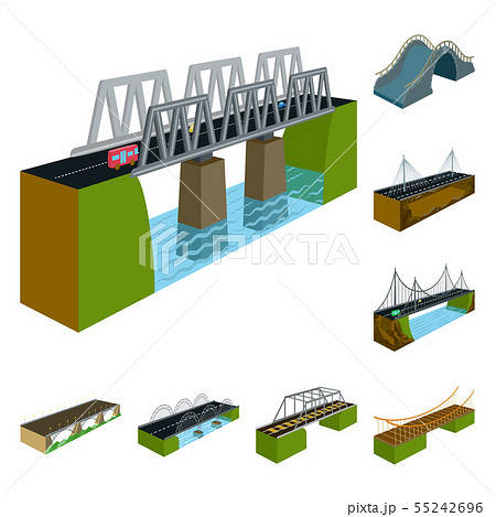 Vector illustration of bridgework and architecture symbol. Set of bridgework and structure stock 55242696