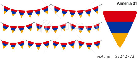 アルメニアの国旗のガーラーンド　ベクターデータ（bunting garland）