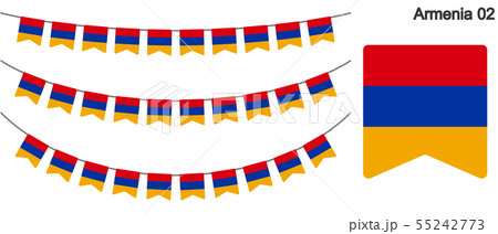 アルメニアの国旗のガーラーンド　ベクターデータ（bunting garland）