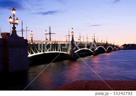 Trinity Bridge across the Neva in Saint 55242792