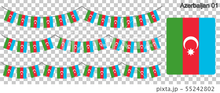 Garrand of the Azerbaijan flag vector data (bunting garland) 55242802