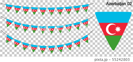 Garrand of the Azerbaijan flag vector data (bunting garland) 55242803